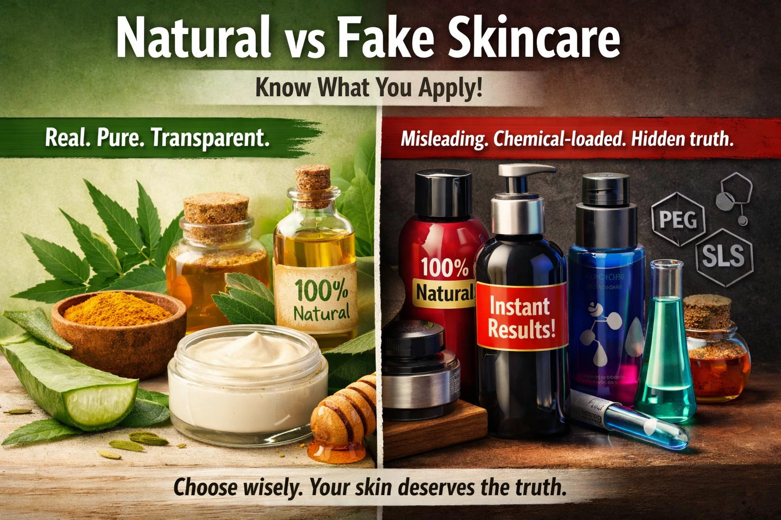 Natural vs fake skincare brands