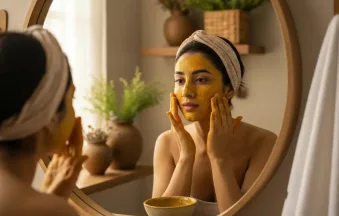 Pre bridal skincare routine with natural products